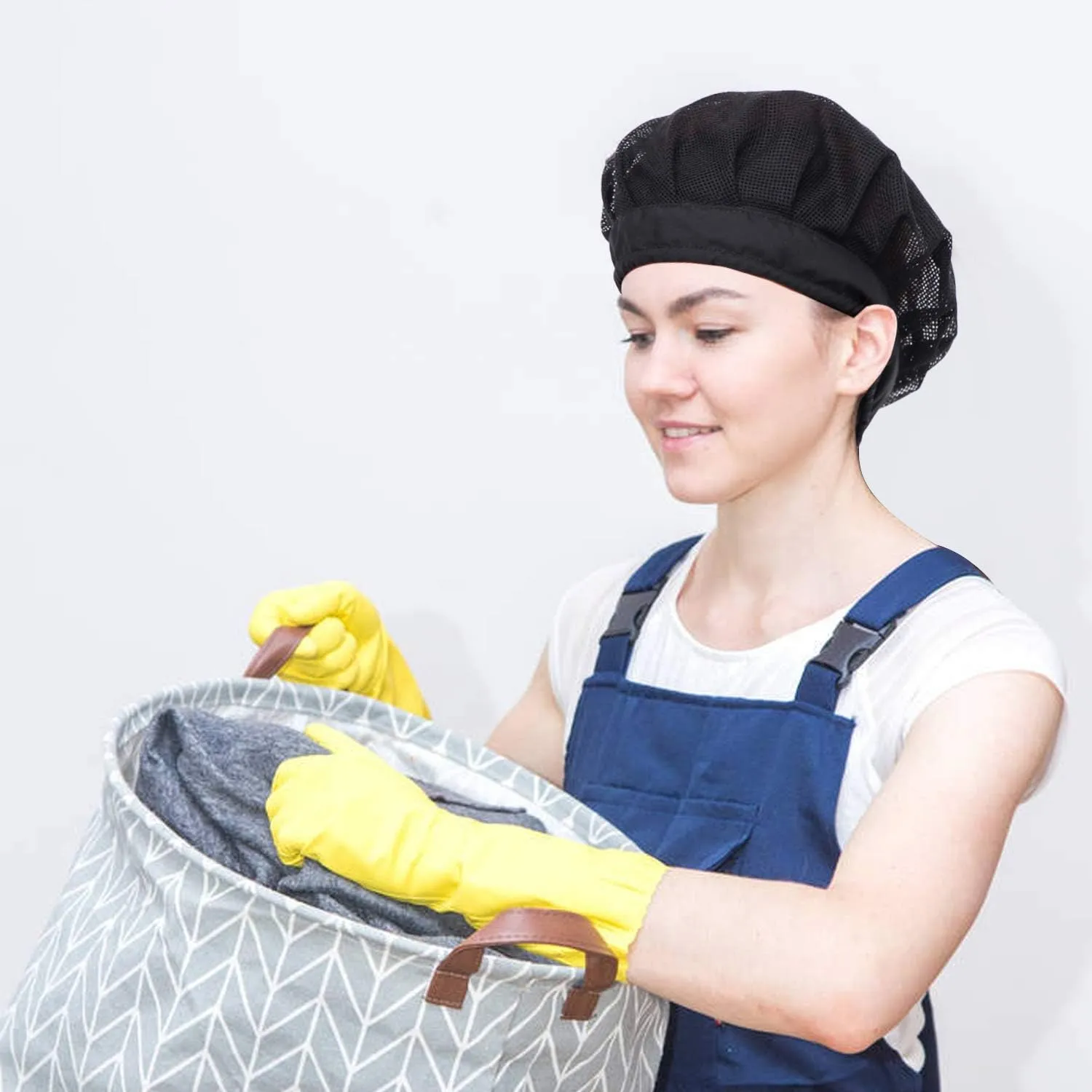 4 or 8 Pack Chef Hat Kitchen Cooking Chef Cap Adjustable Food Service Hair Nets Reusable Washable Mesh Bouffant Beanie