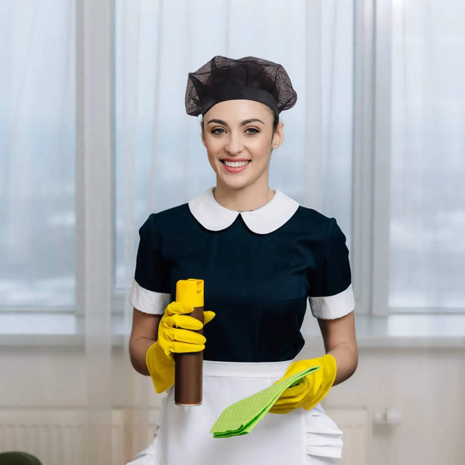 4 or 8 Pack Chef Hat Kitchen Cooking Chef Cap Adjustable Food Service Hair Nets Reusable Washable Mesh Bouffant Beanie