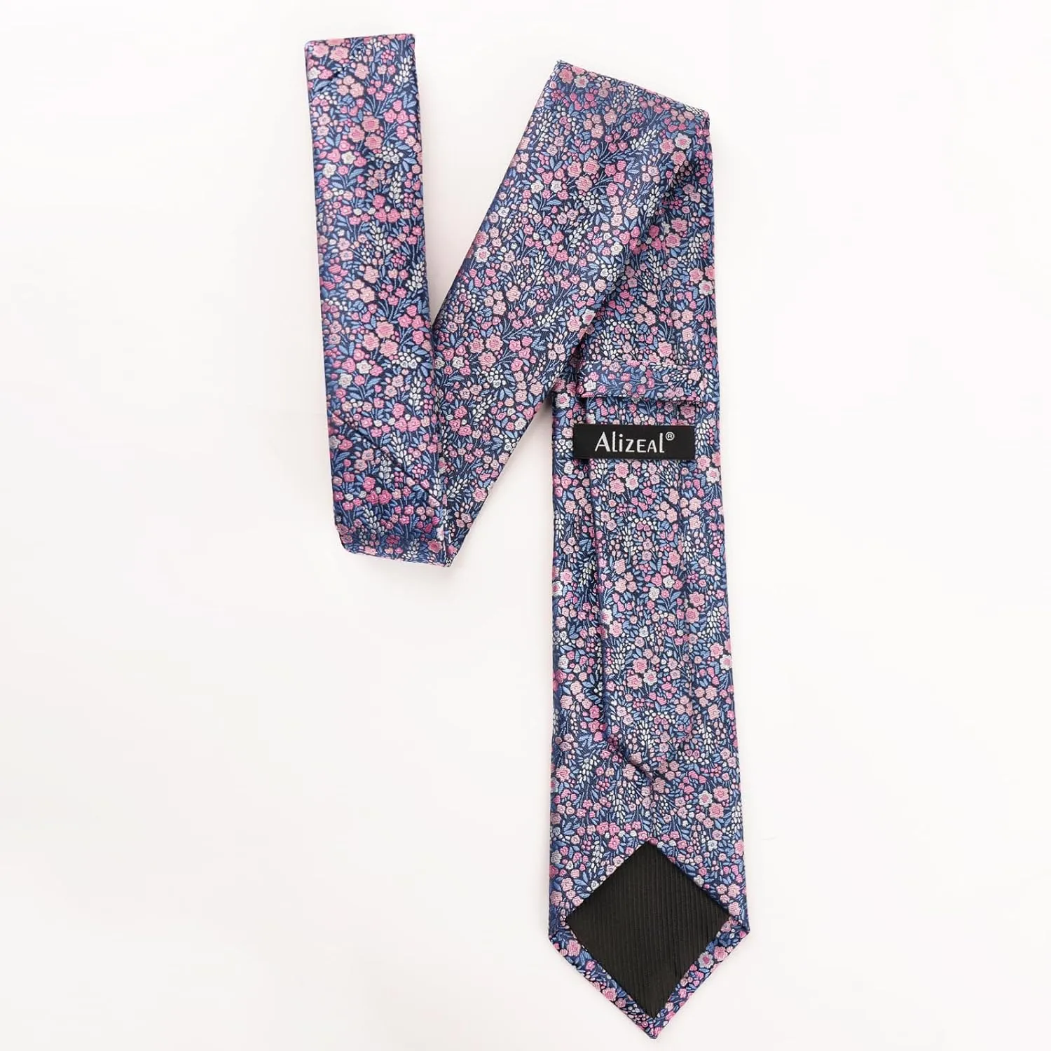 Alizeal Mens 3.15inches Floral Tie with Flower Printed Handkerchief Colorful Tie Set