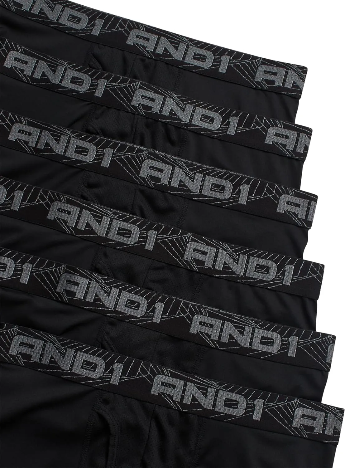 AND1 Mens Boxer Briefs - 6 Pack Stretch Performance Mens Underwear Boxers with Functional Fly Pouch (Sizes: S-3XL)