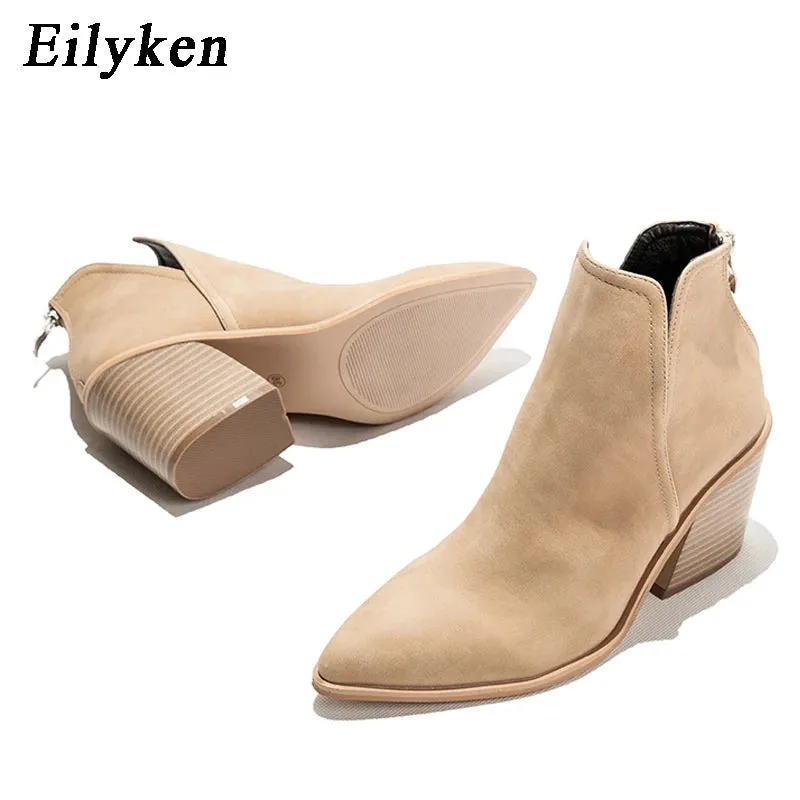 Autumn Winter Women's Casual Western Ankle Boots