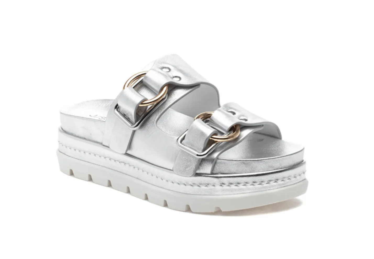 BAHA Silver Metallic Leather - Sandals