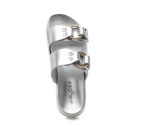 BAHA Silver Metallic Leather - Sandals