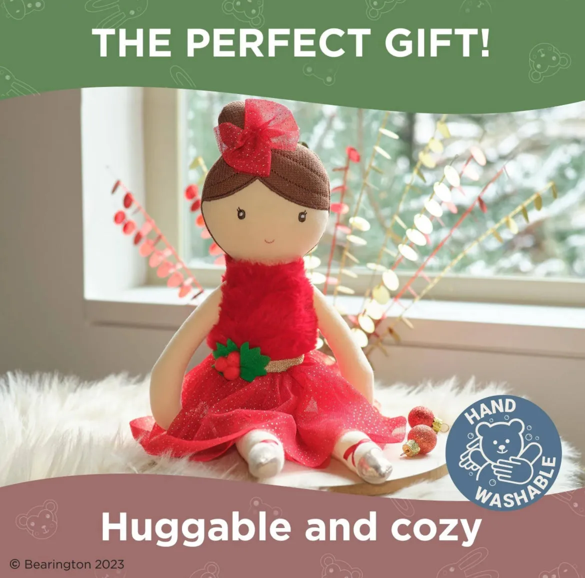 Bearington Bear Evie Ballerina Christmas Doll