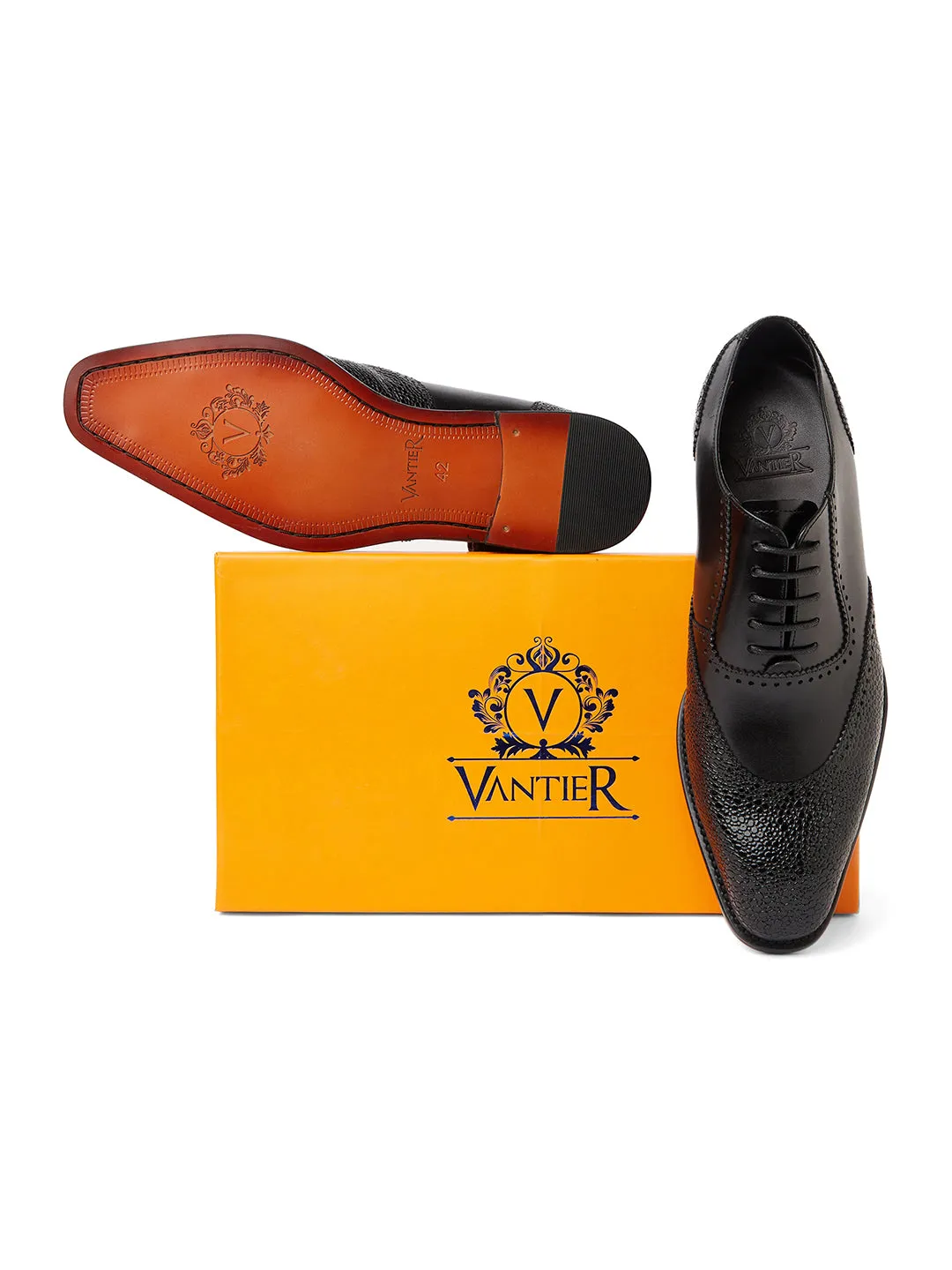 Canne Stingray Leather Oxfords - Black