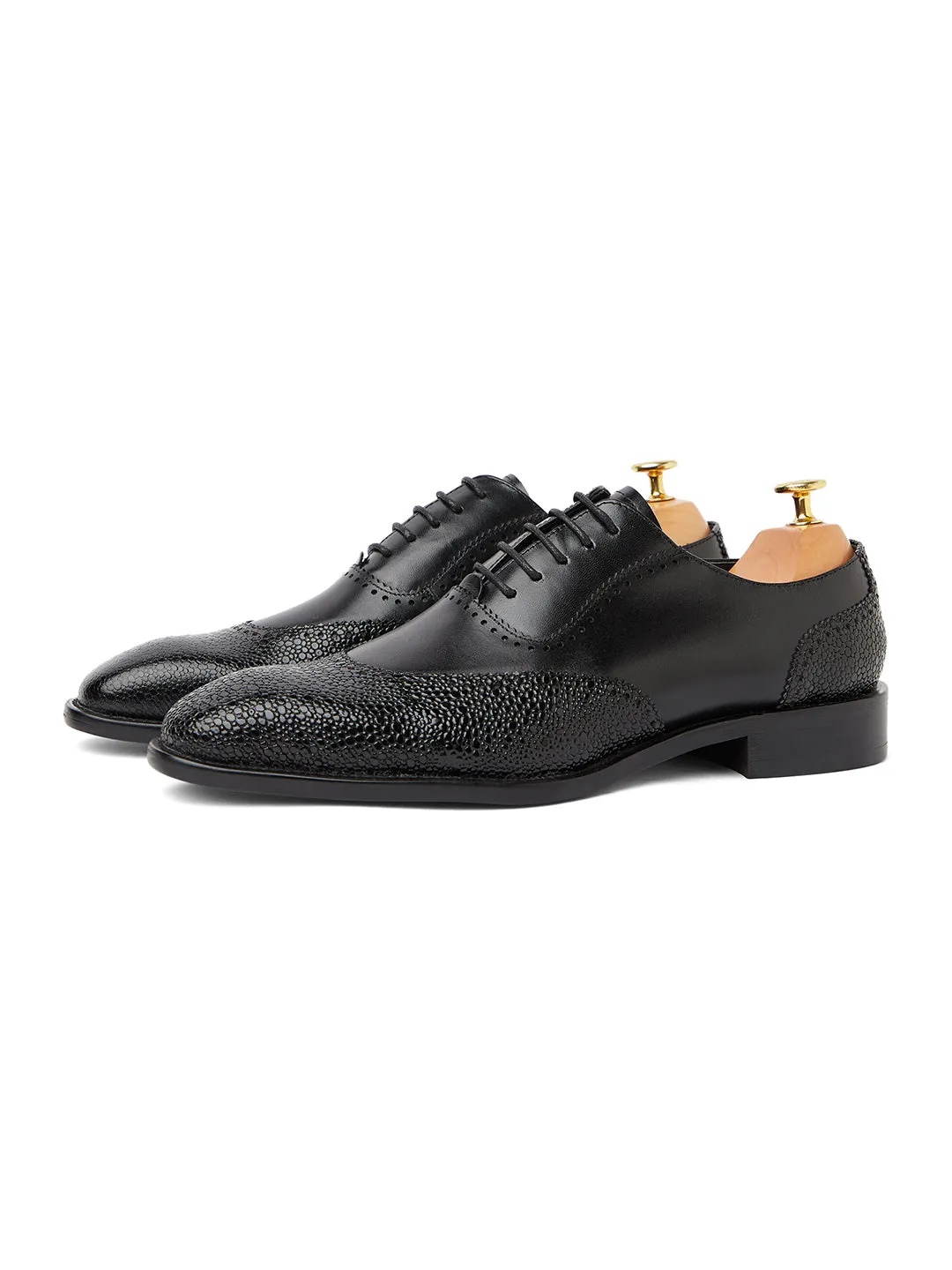 Canne Stingray Leather Oxfords - Black