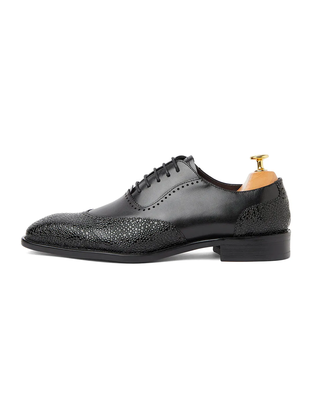 Canne Stingray Leather Oxfords - Black