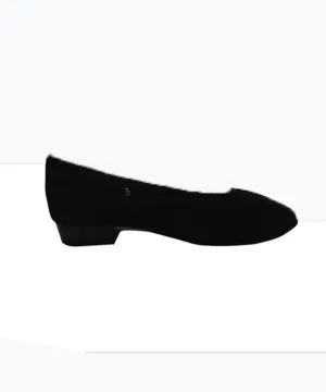 Canvas Character Shoes with 1 Inch Low Heel in Black (CCLH)