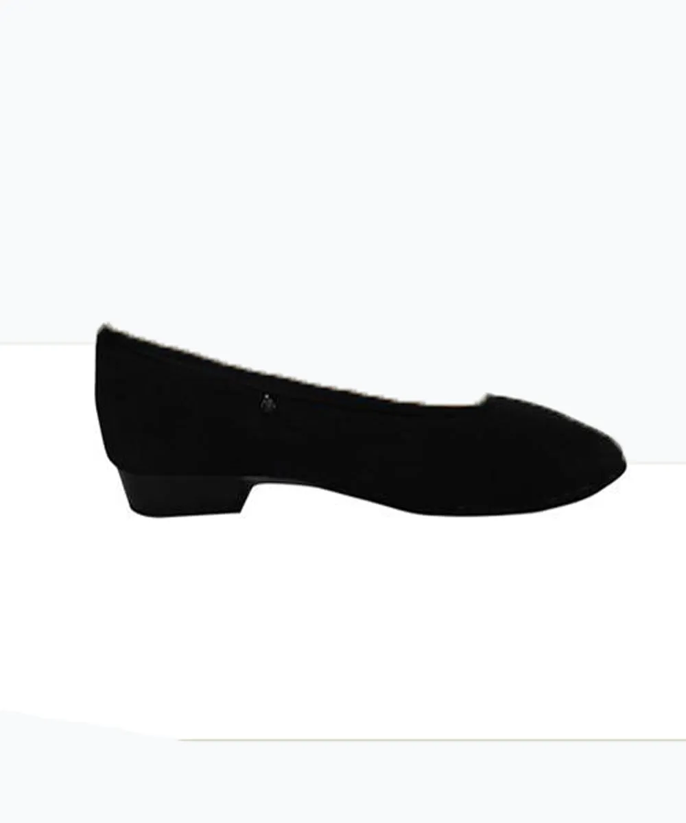 Canvas Character Shoes with 1 Inch Low Heel in Black (CCLH)