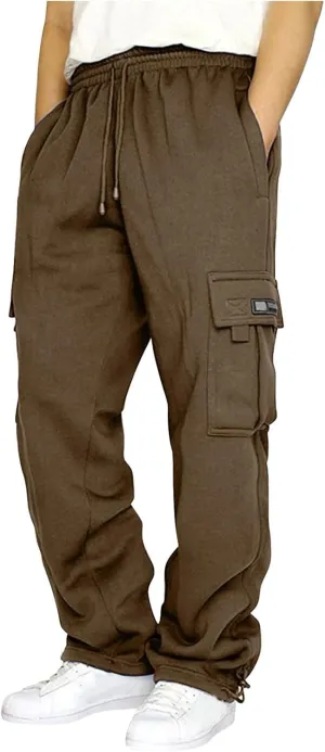 CEHT Men's Cargo Sweatpants Joggers Casual Pants with Pockets for Hiking Athletic Workout