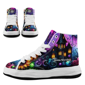Corporate Gifts,Personalized Bat Sneakers, Custom Pumpkin Shoes, Durable Canvas Higi Top Gym Shoes, Walking Shoes