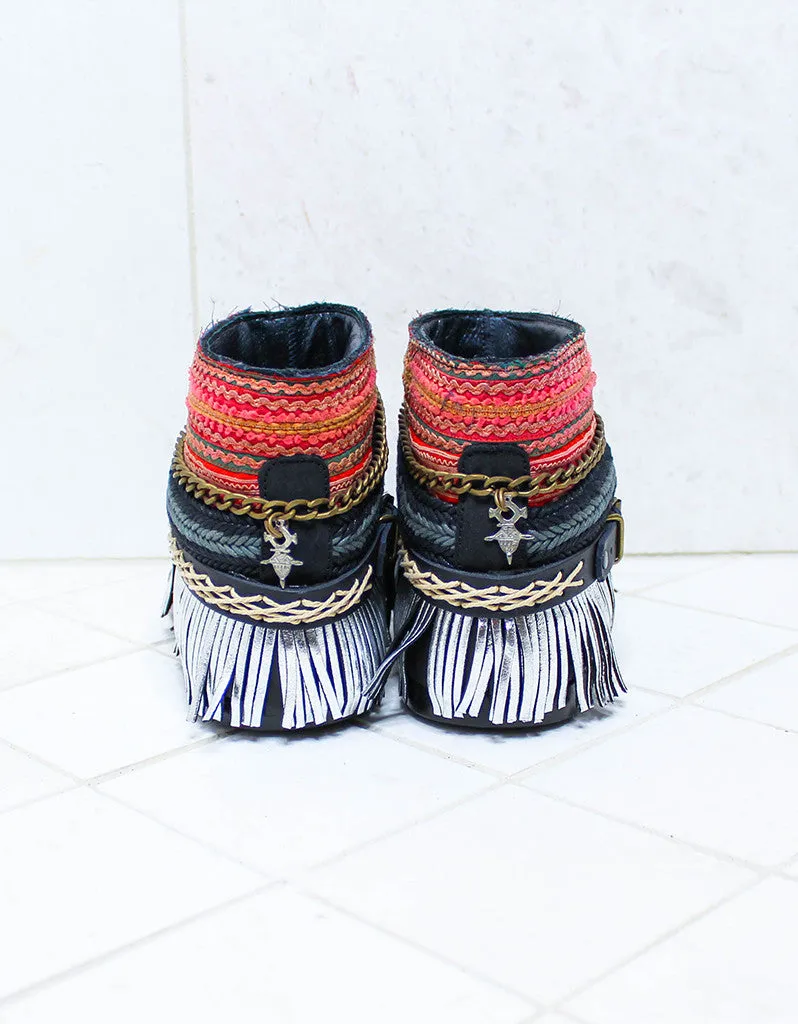 Custom Made Boho Sandals in Black | SIZE 38
