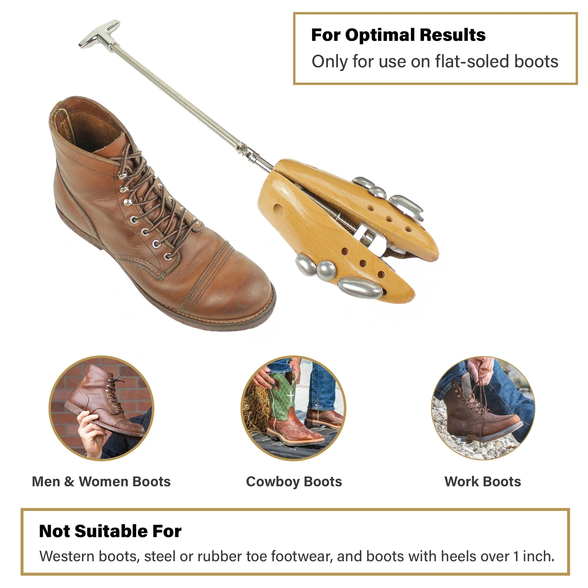 Eagle Premium Professional Boot Width Stretcher, Adjustable Boot Stretcher for Wide Feet Men & Women