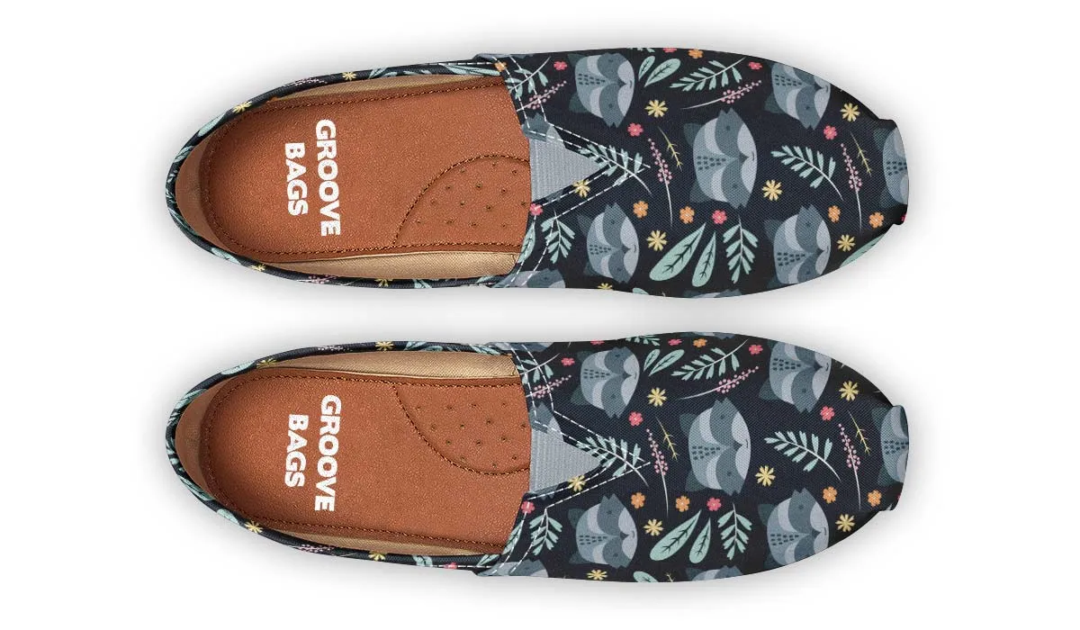 Floral Raccoon Pattern Casual Shoes