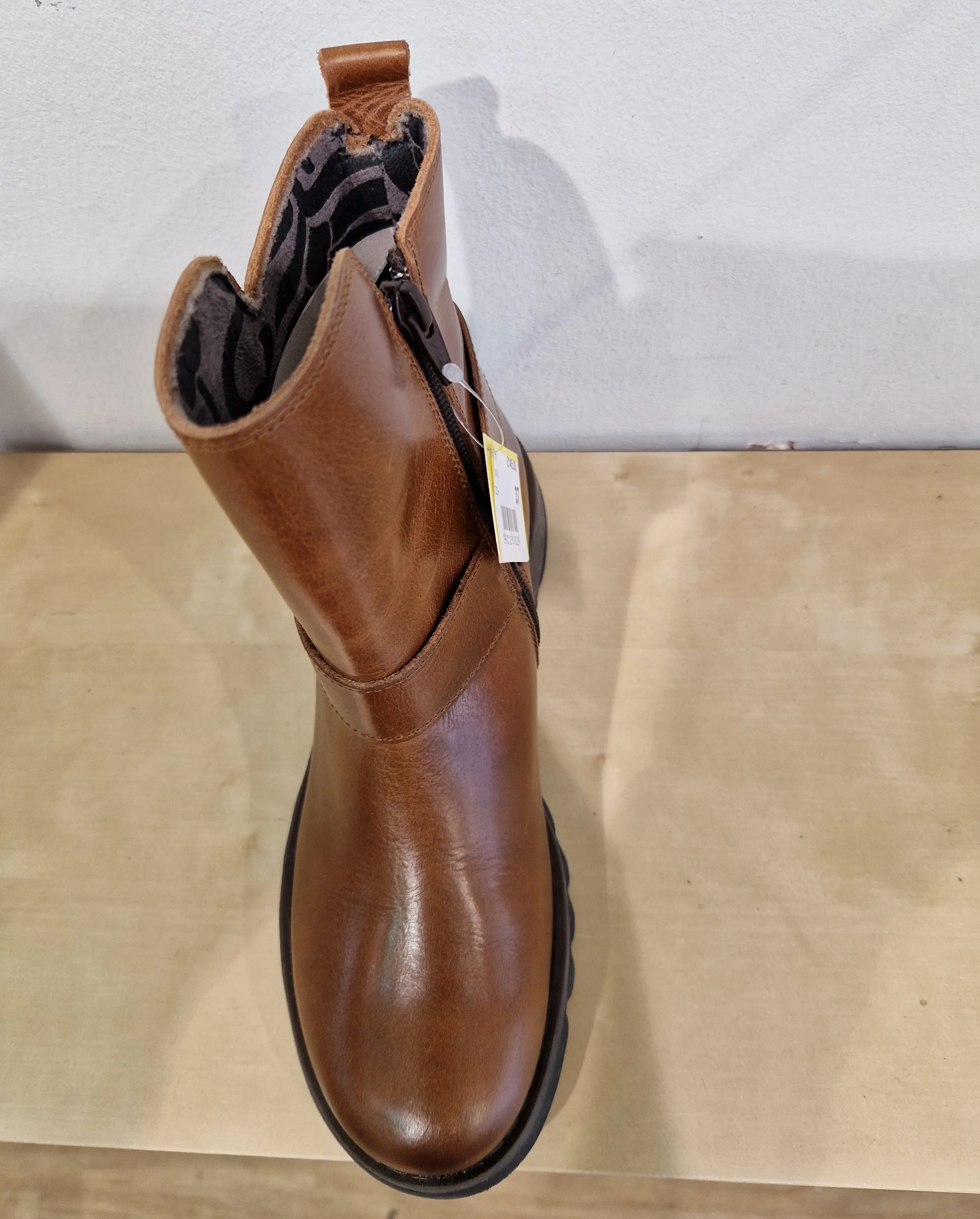Fly London Soch BROWN Leather Biker style ankle boot