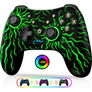 for wii skins Switch Wireless Switch Compatible with Switch/Switch Lite/OLED, Wireless Switch Work with iOS/Android/PC with RGB Light, Programmable, TURBO & Wakeup