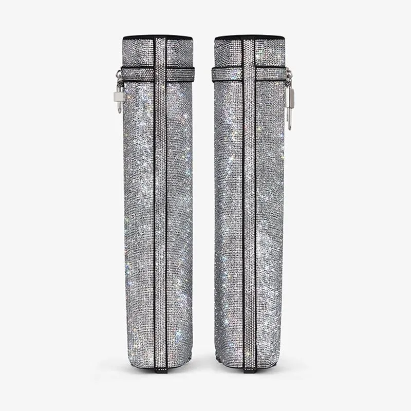 Glamorous Silvery Suede Strass High Boots