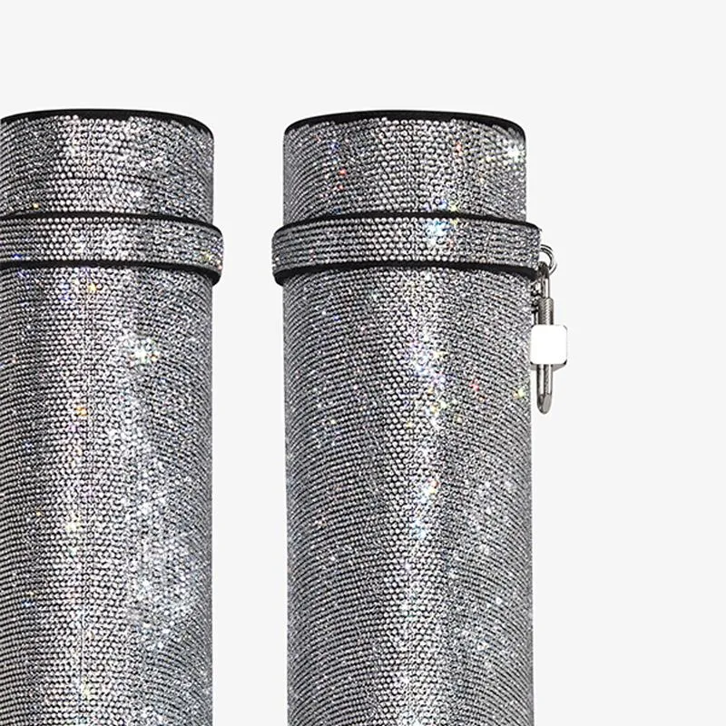 Glamorous Silvery Suede Strass High Boots