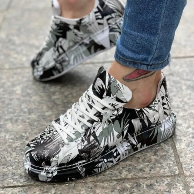 Graffiti Pattern Skateboard Orthopedic Couples Lovers Sport Fashion Running