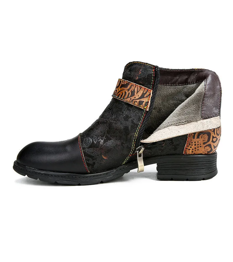 Handmade Sexy Buckle Ankle Boots