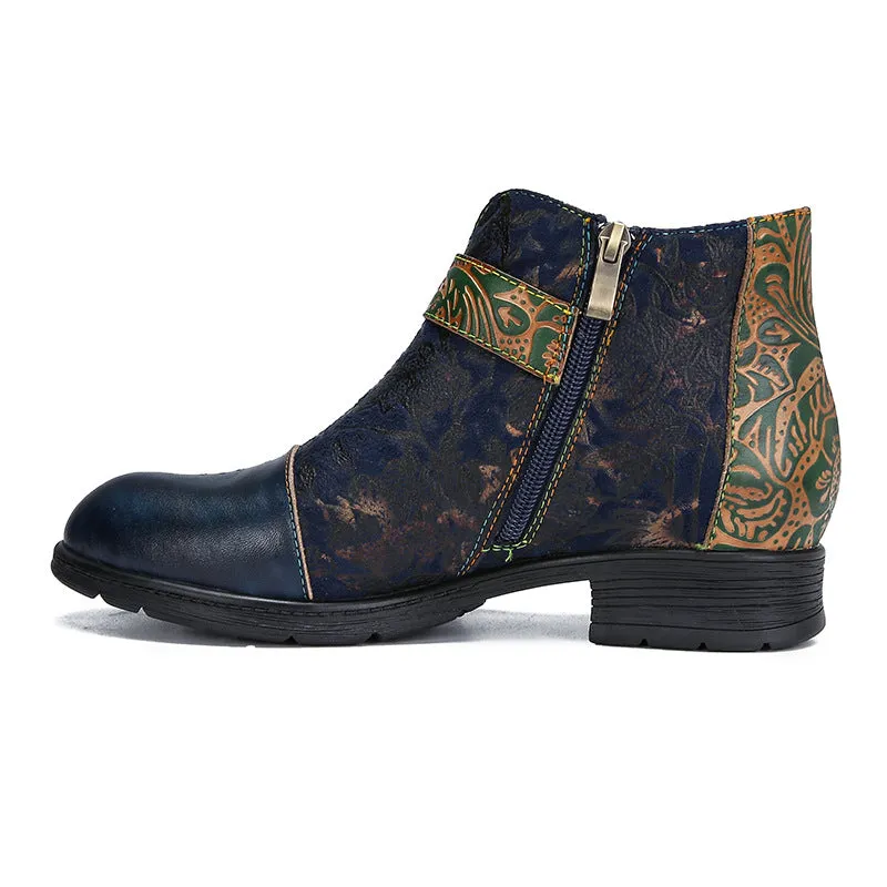Handmade Sexy Buckle Ankle Boots