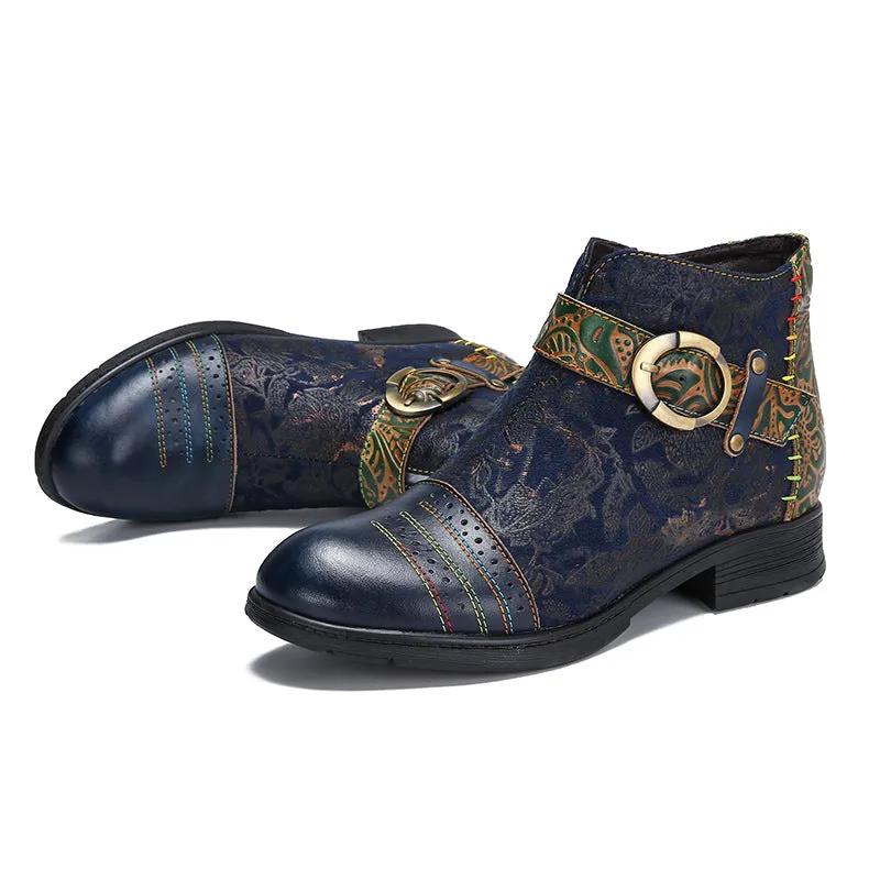 Handmade Sexy Buckle Ankle Boots