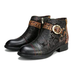 Handmade Sexy Buckle Ankle Boots