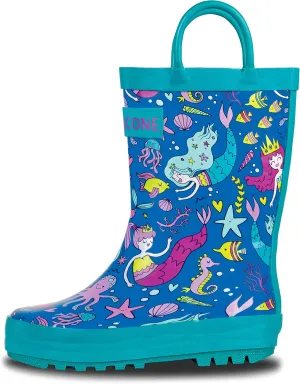 Lone Cone Kids Rain Boots for Girls & Boys ?C Waterproof Natural Rubber Toddler Rain Boots with Non-Slip Outsole & Easy Pull Handles ?C Solid, Pattern & Glitter Designs