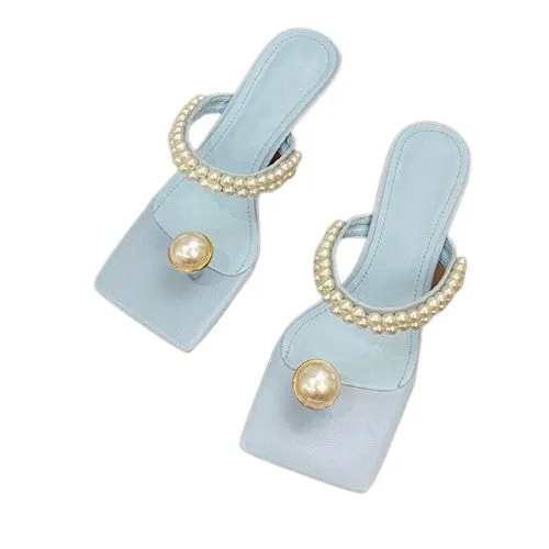 Low Heel Bead Design Summer Clip Toe  Summer Sandals For Women
