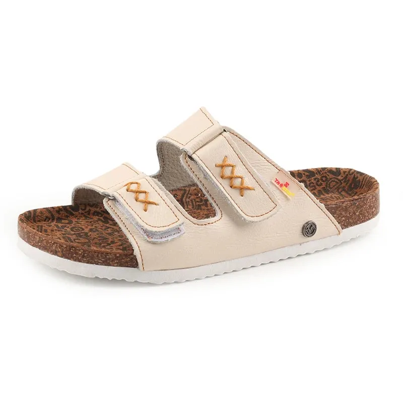Luxury Step - High-Quality Genuine Leather p Retro Stitch Sandals For Women