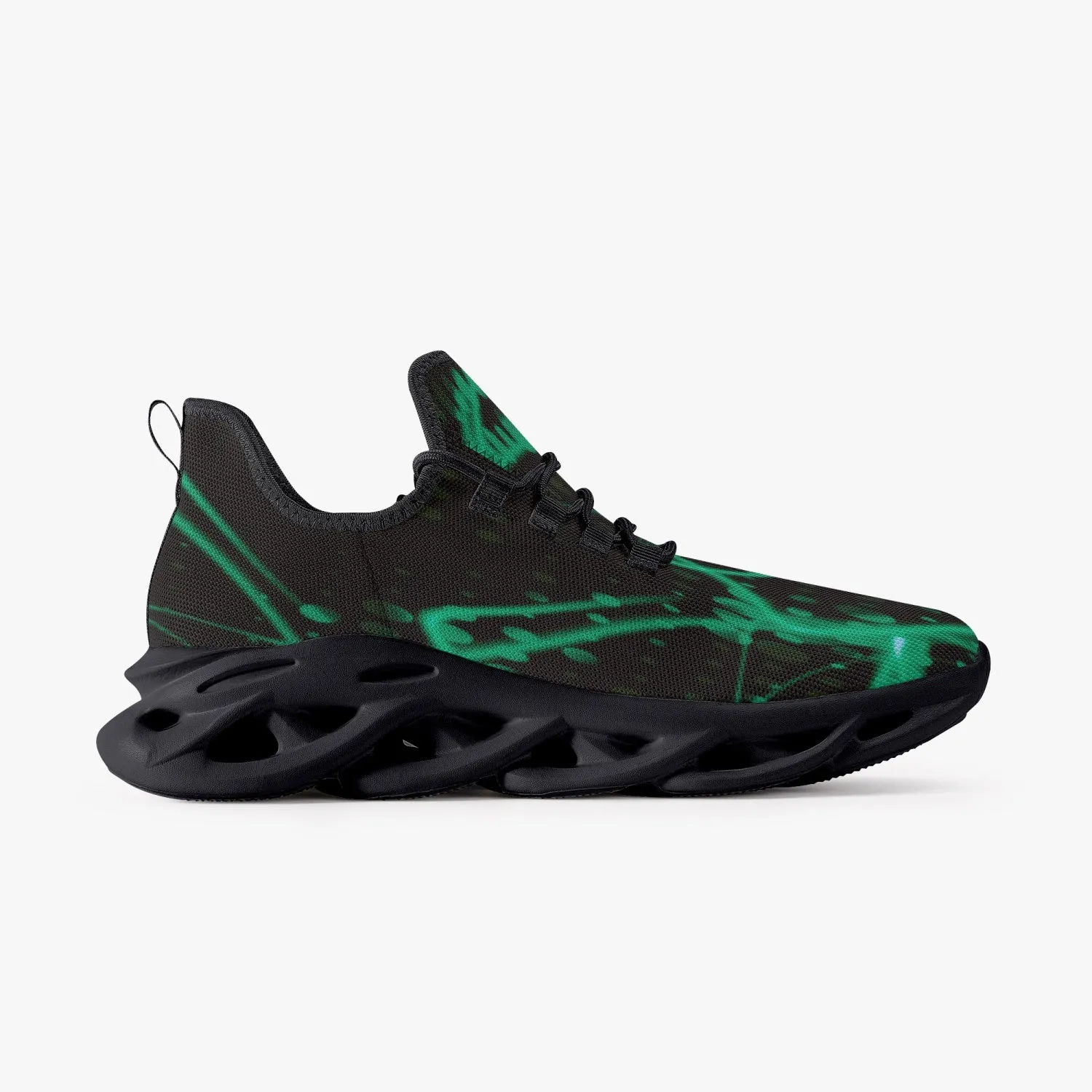 Mint Laser Mesh Knit Bounce Sneakers - Black