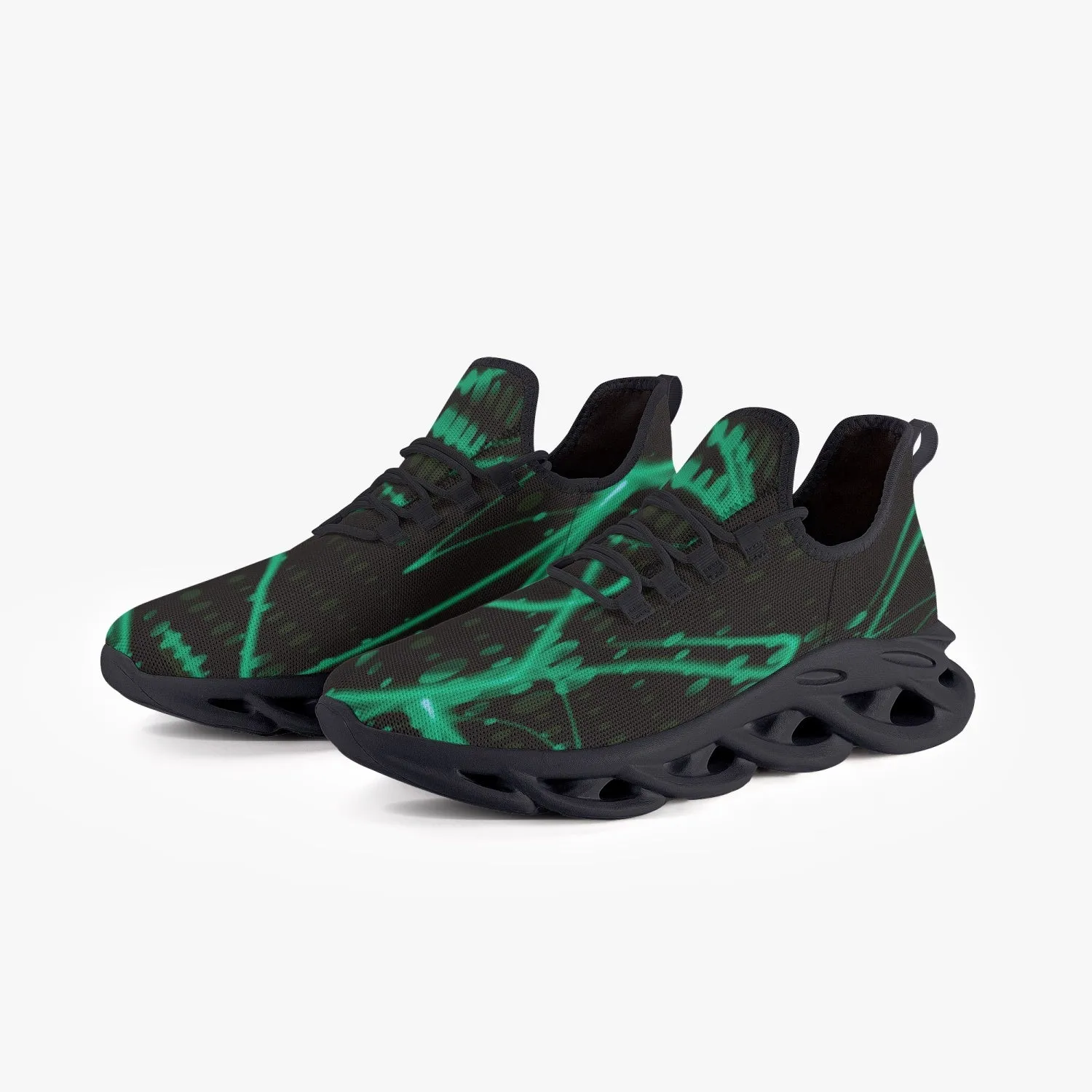 Mint Laser Mesh Knit Bounce Sneakers - Black