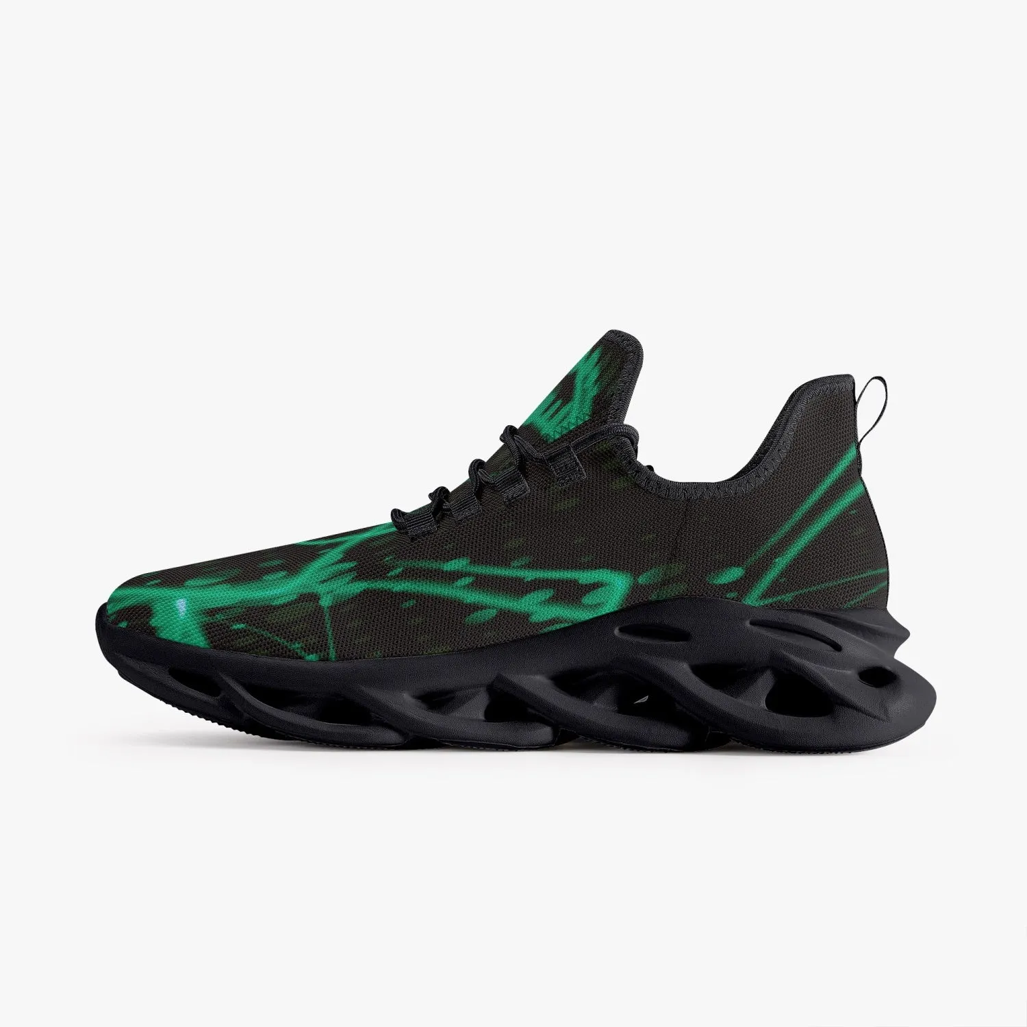 Mint Laser Mesh Knit Bounce Sneakers - Black