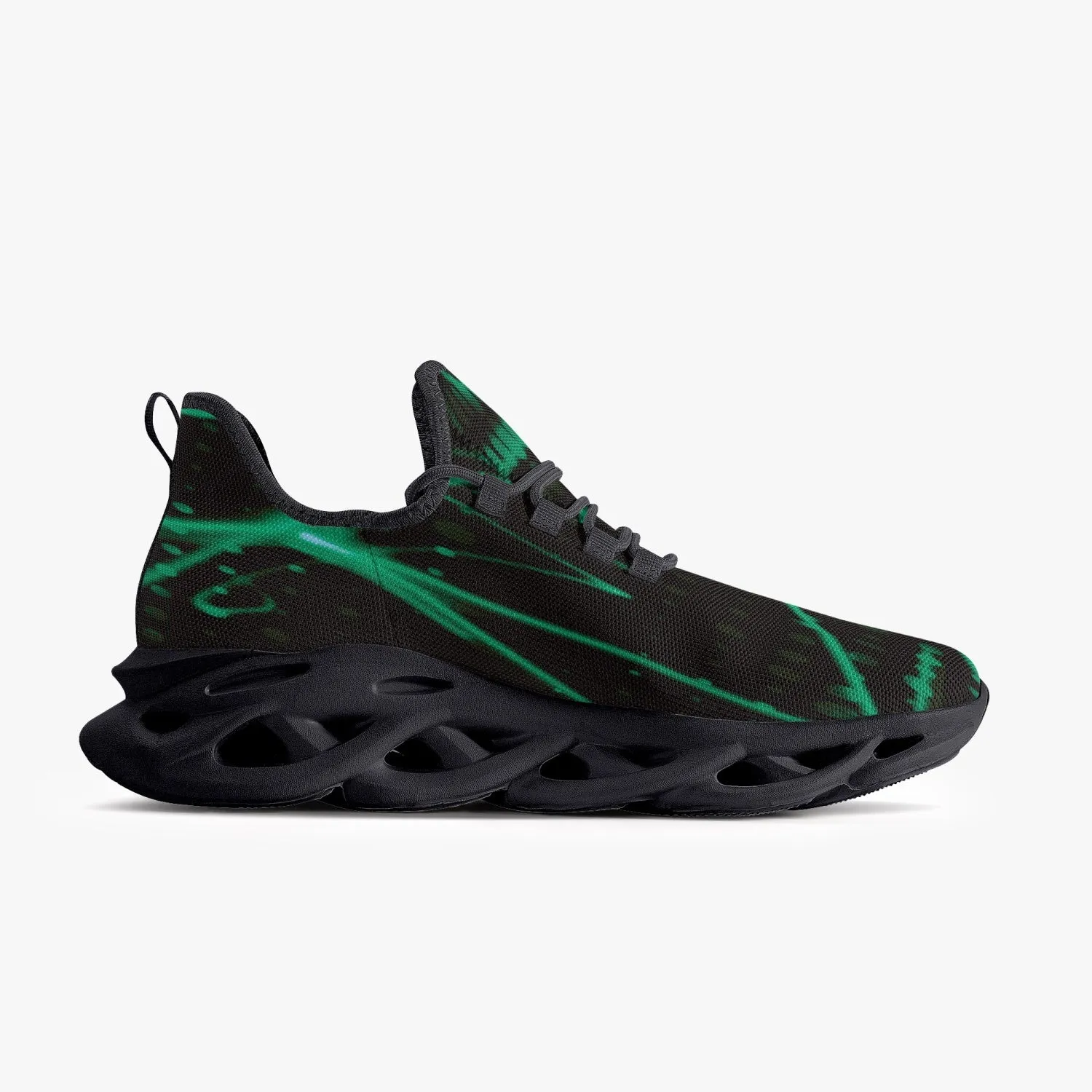 Mint Laser Mesh Knit Bounce Sneakers - Black