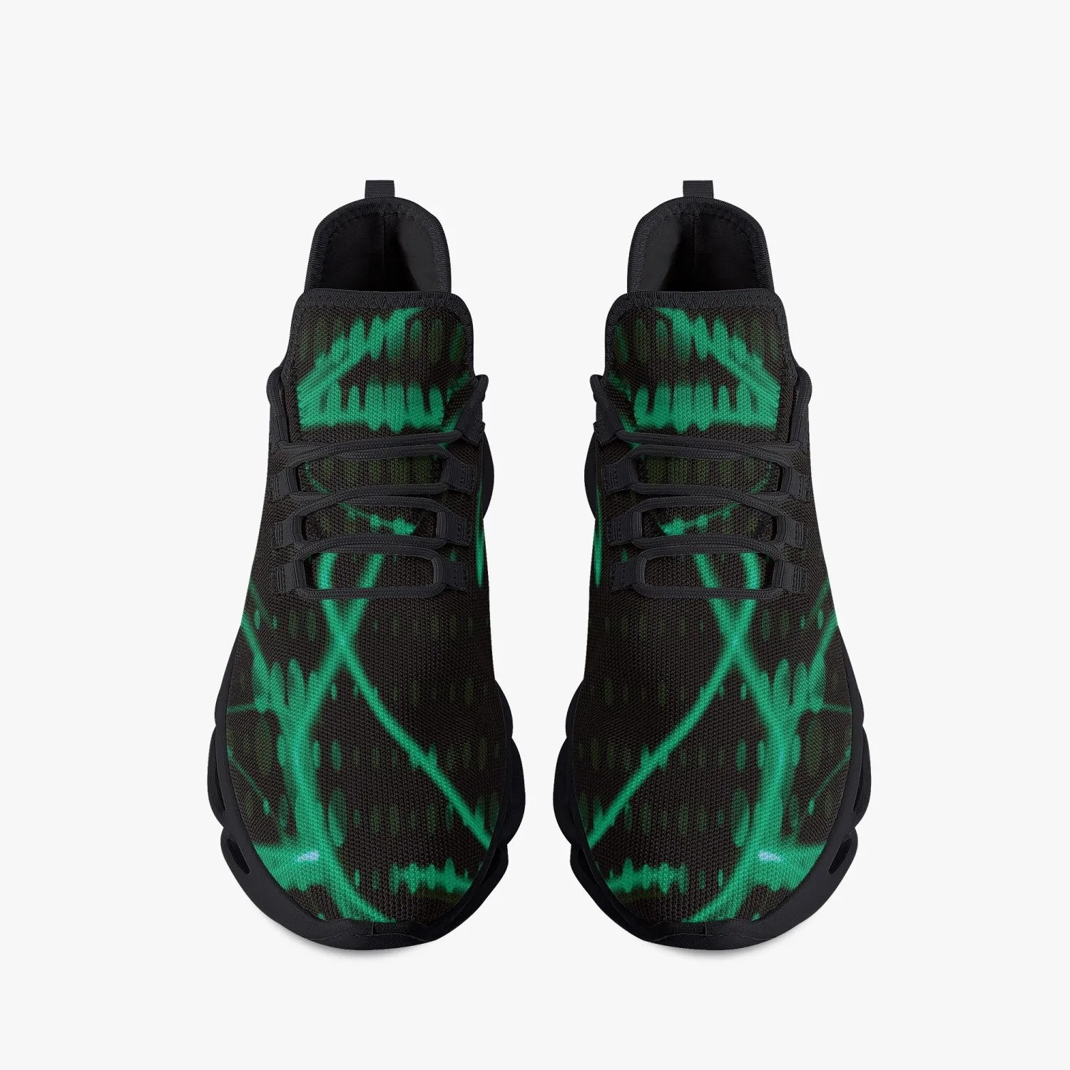 Mint Laser Mesh Knit Bounce Sneakers - Black