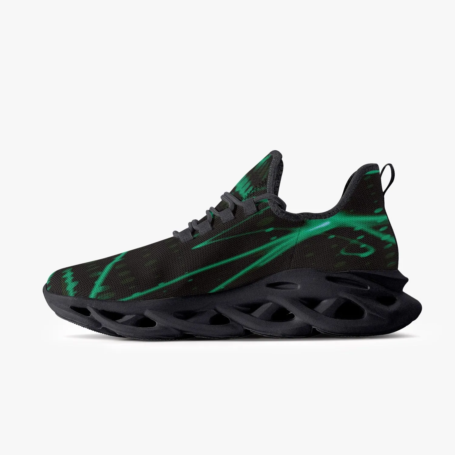 Mint Laser Mesh Knit Bounce Sneakers - Black