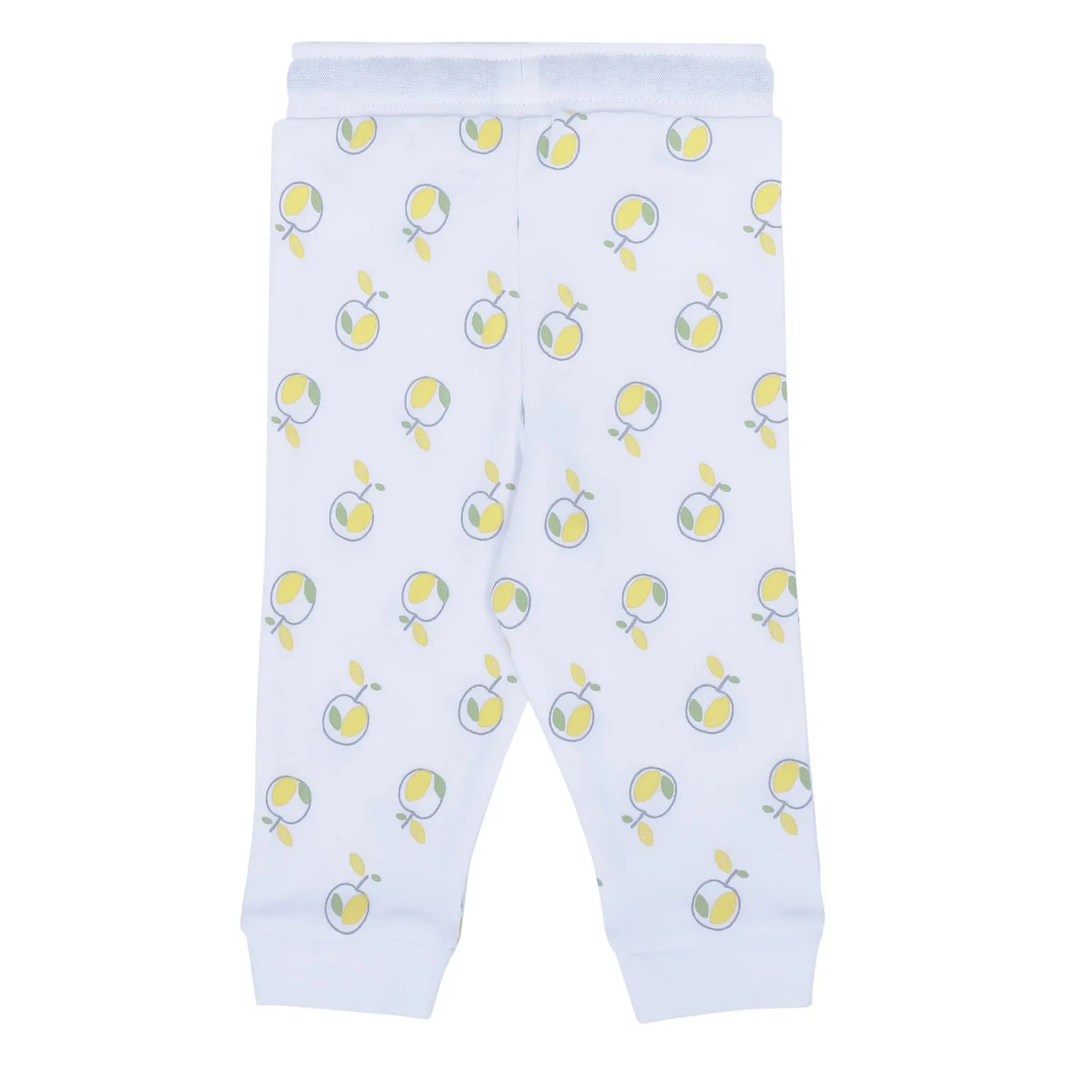 My Milestones Joggers - White Apples/ Baby Blue - 2 PC Pack