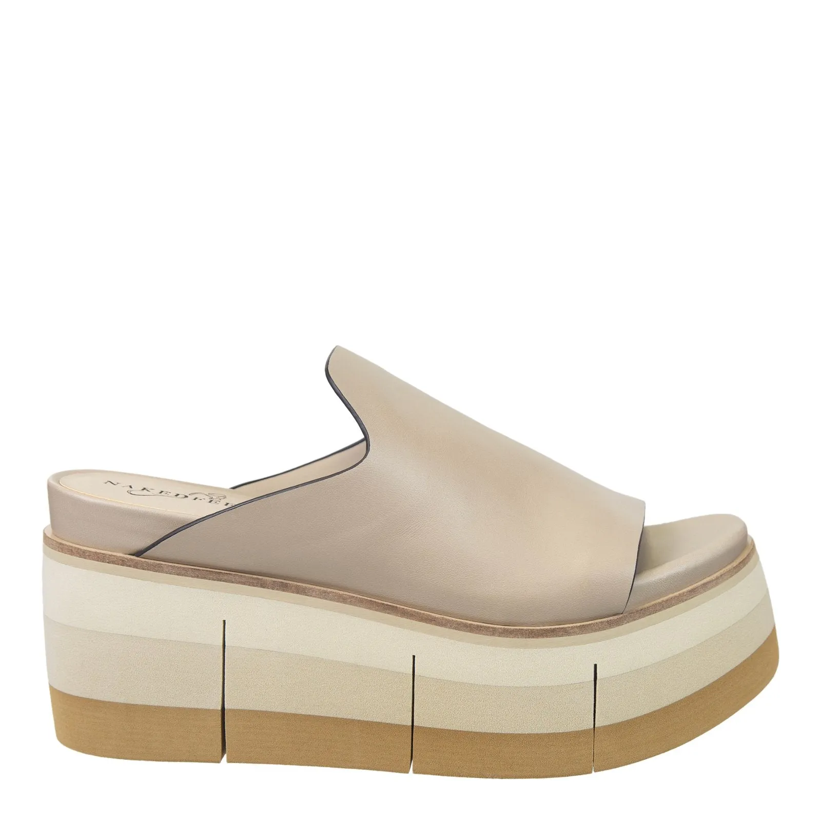 Naked Feet: FLOW in BEIGE Platform Sandals