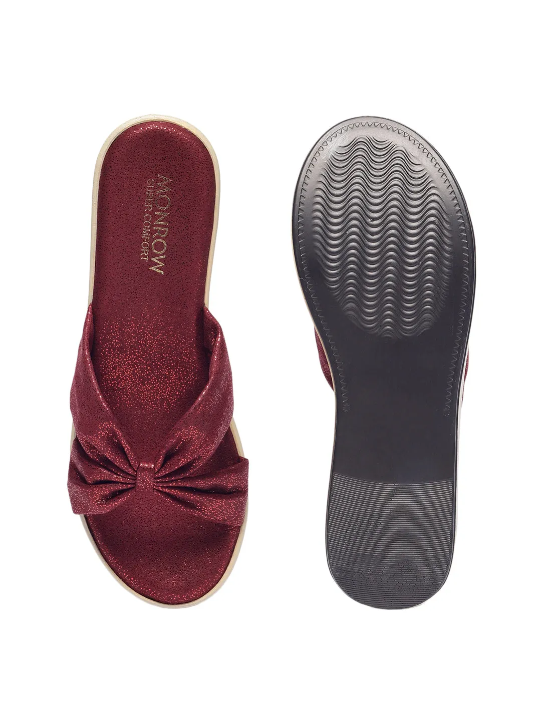 Nellie Maroon Flatform Heels