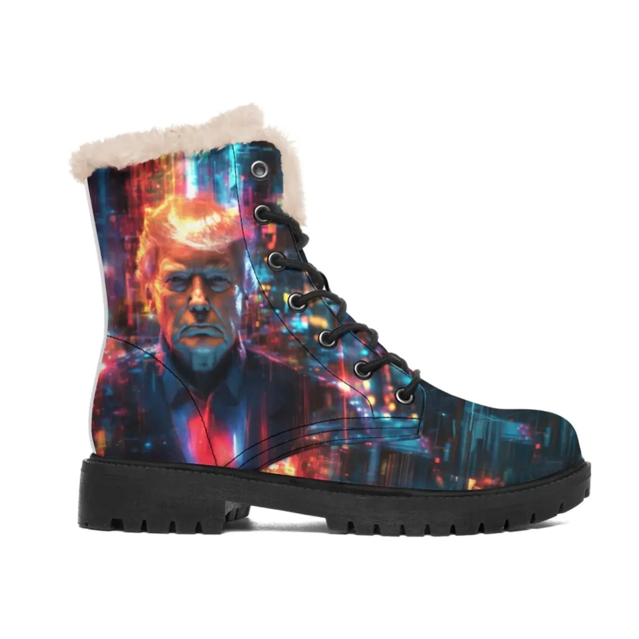 Personalized Trump Boots, Custom Patriotic Fur Lining Boots, Pride Unisex Boots