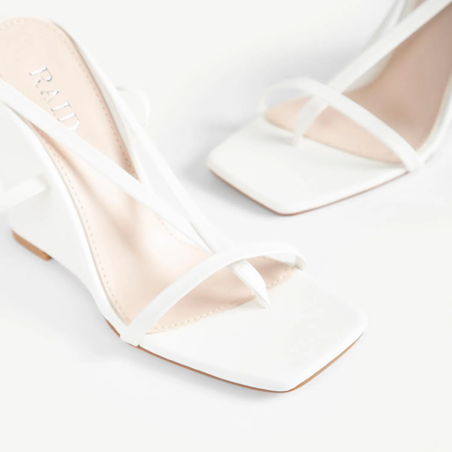 RAID Aniee Lace Up Heel in White