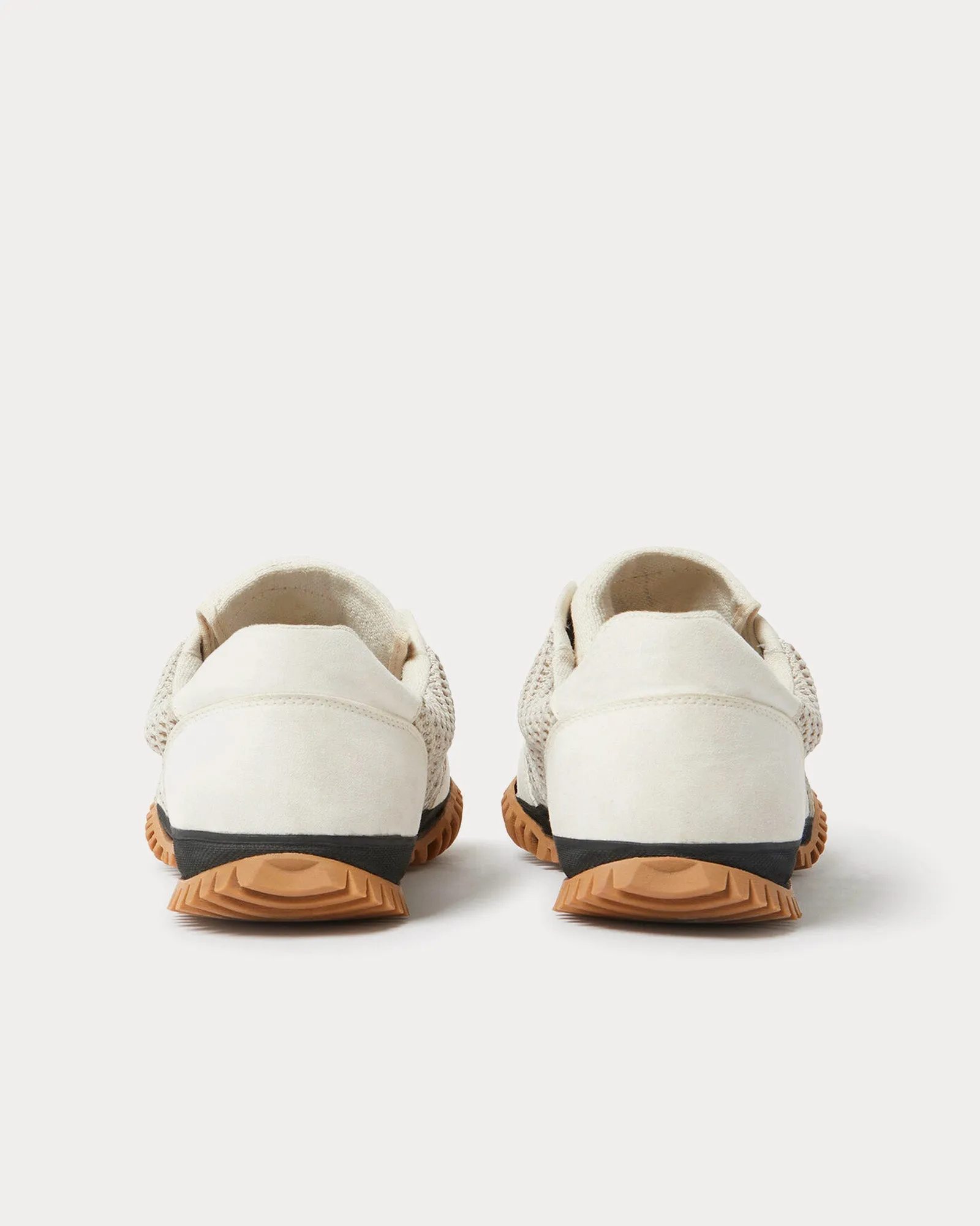 S-Wave Sport Mesh Panelled Pure White Low Top Sneakers