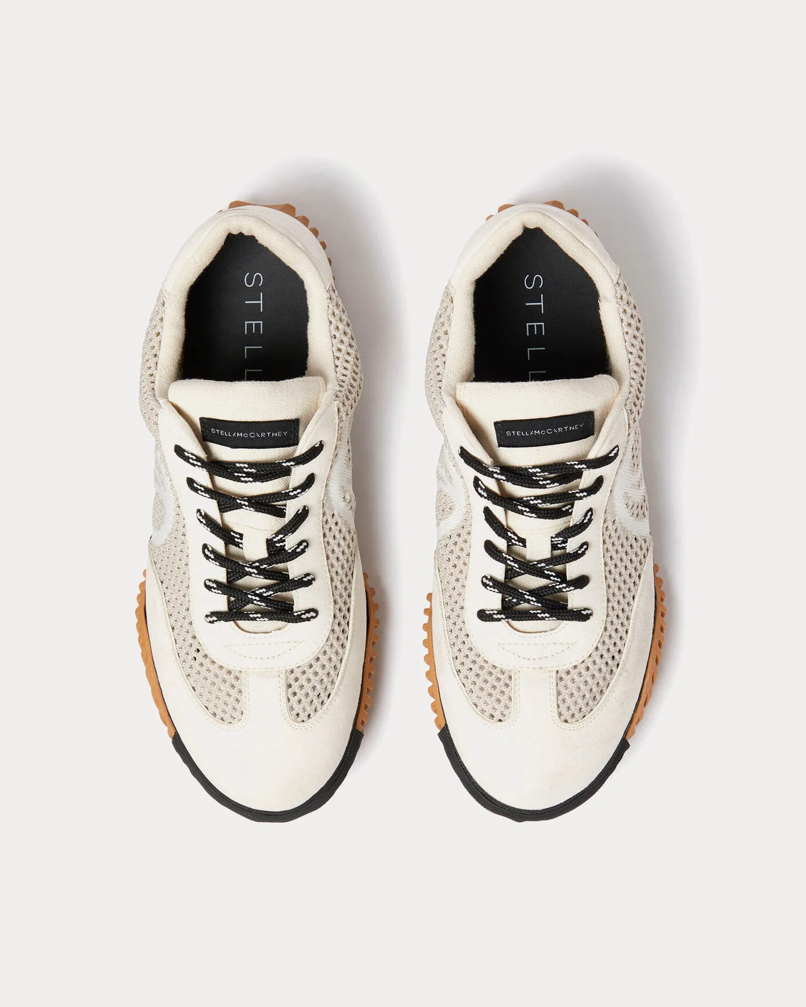 S-Wave Sport Mesh Panelled Pure White Low Top Sneakers