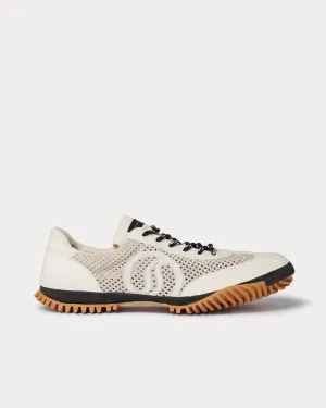 S-Wave Sport Mesh Panelled Pure White Low Top Sneakers