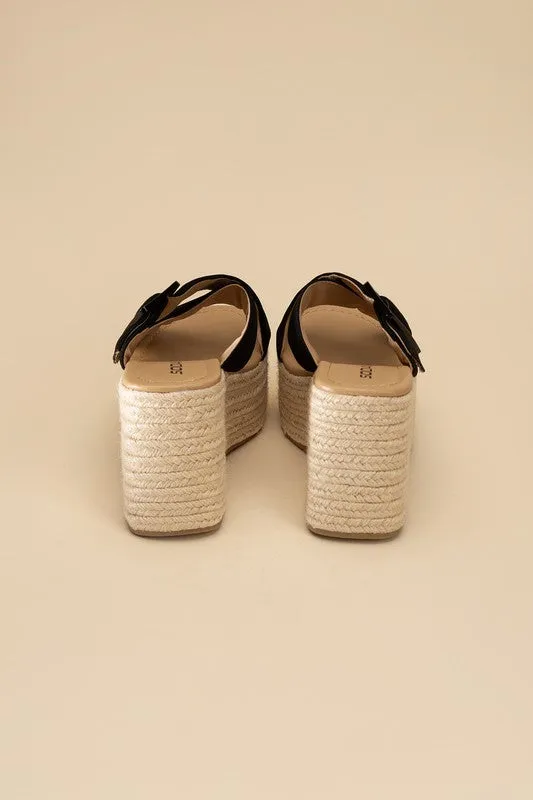 SODA Manta Espadrille Platform Slides