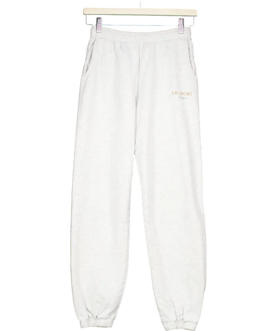 Sporty & Rich Grey Logo Cuffed Joggers UK XS