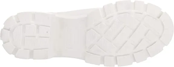 Steve Madden Howler White Pull On Block Heel Platform Fashion Ankle Boots