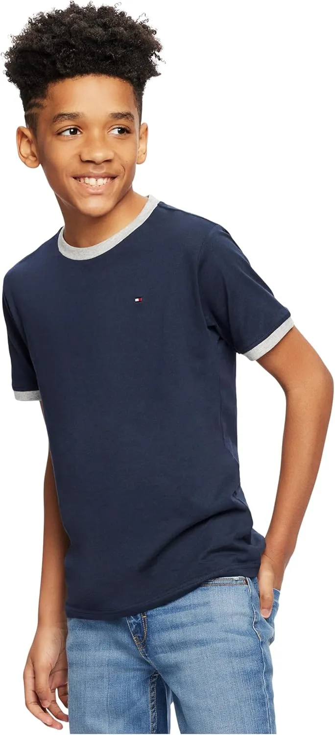 Tommy Hilfiger Short Sleeve Ken Ringer Crew Neck T-Shirt, Soft, Comfortable, Relaxed Fit
