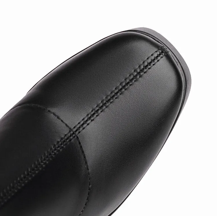 Women's chunky heeled fashion boots plus size trendy short bootie