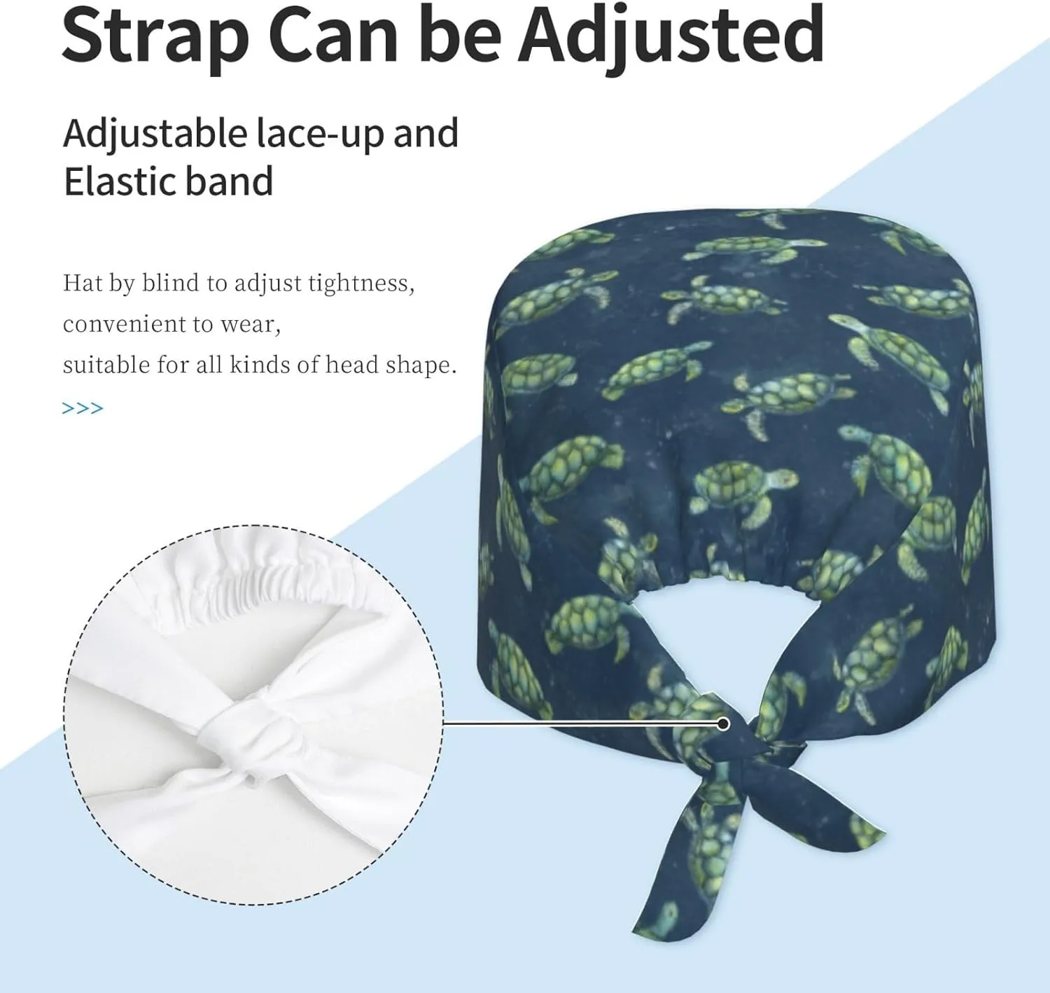 Working Cap Scrub Cap with Sweatband Adjustable Tie Back Hat for Women Nurse Dentist